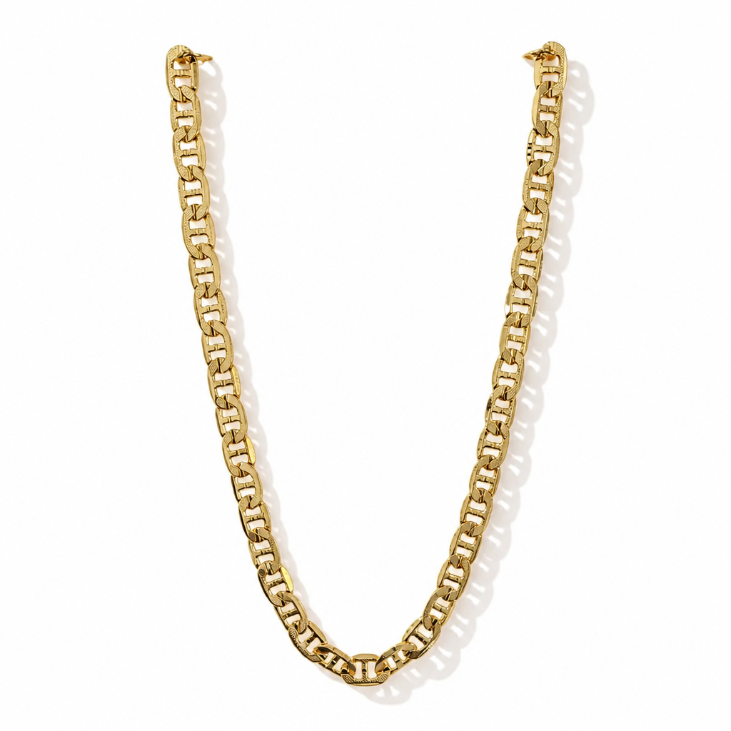 Textured Mariner Link Necklace – Sterling 14k Gold Fill