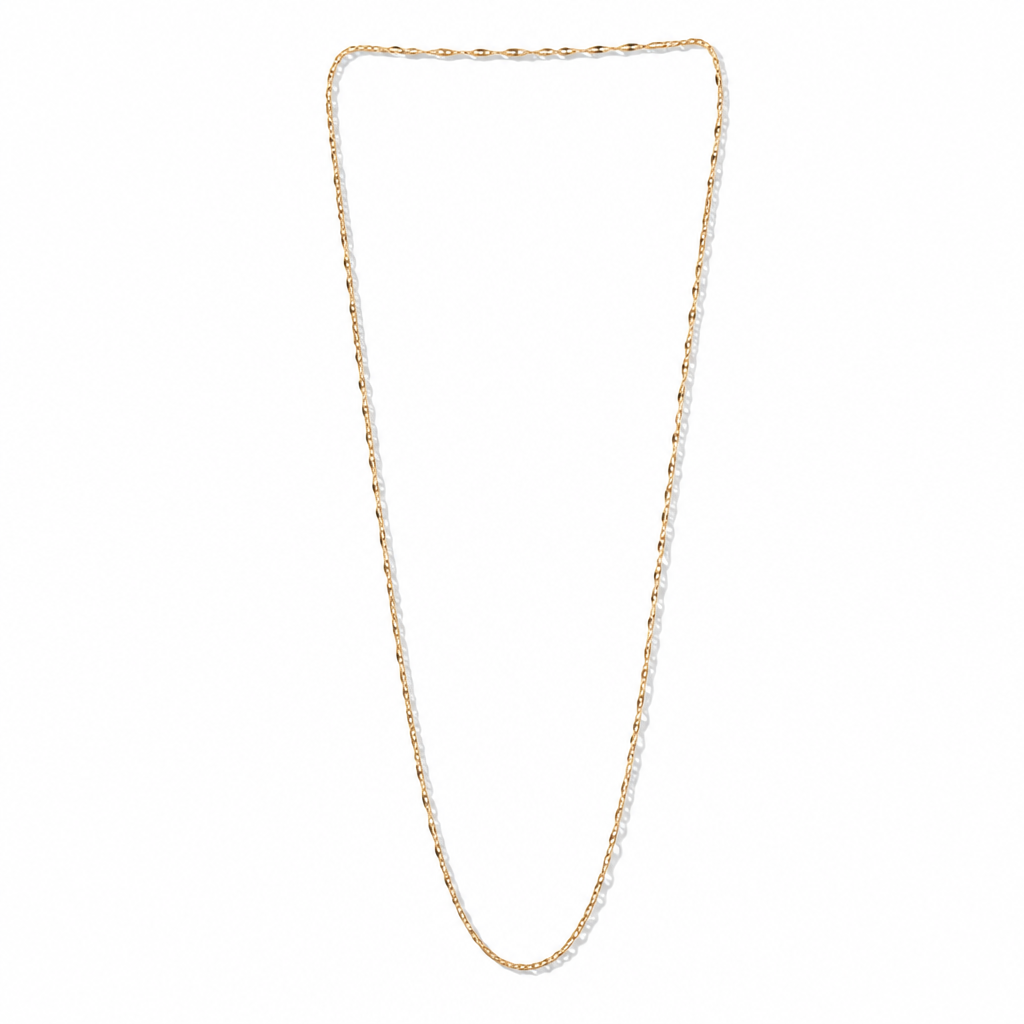 Fine Cable Chain Necklace – 14K Yellow Gold Finish