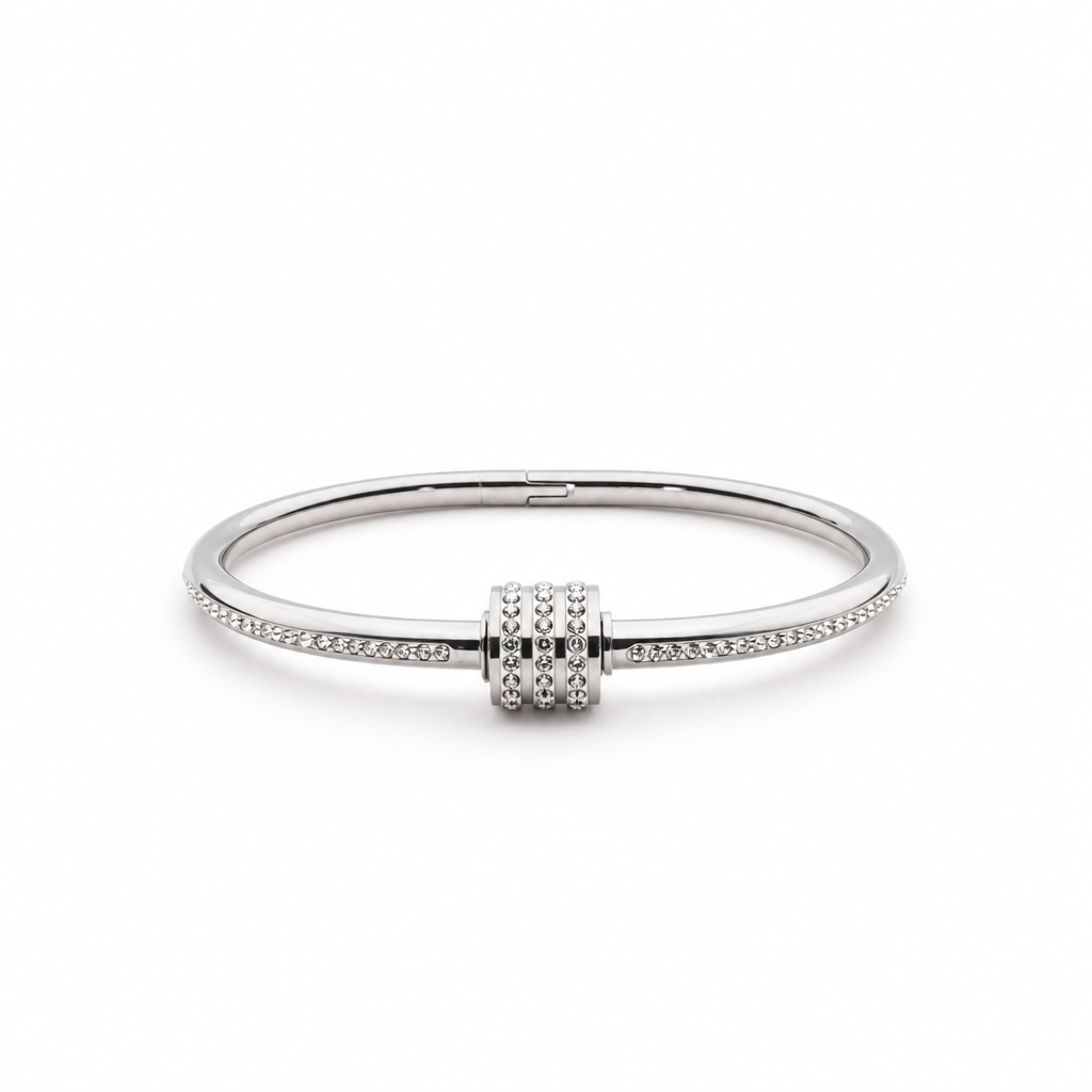 Pavé Cylinder Bangle Bracelet