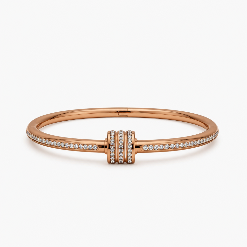 Pavé Cylinder Bangle Bracelet