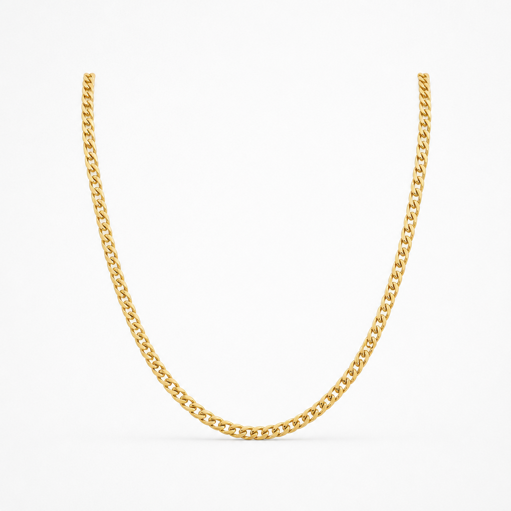 Italian 750 Gold Slim Cuban Link Chain | 18K Made in Italy